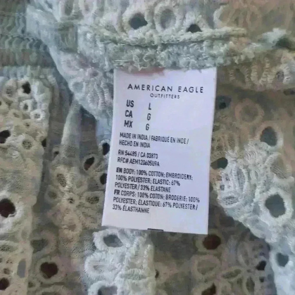 American Eagle Lt. Blue Ruffle Sleeve Baby Doll Blouse - Picture 4 of 5